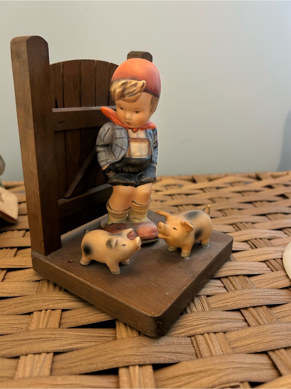 Hummel Goebel Boy with Pigs Bookend